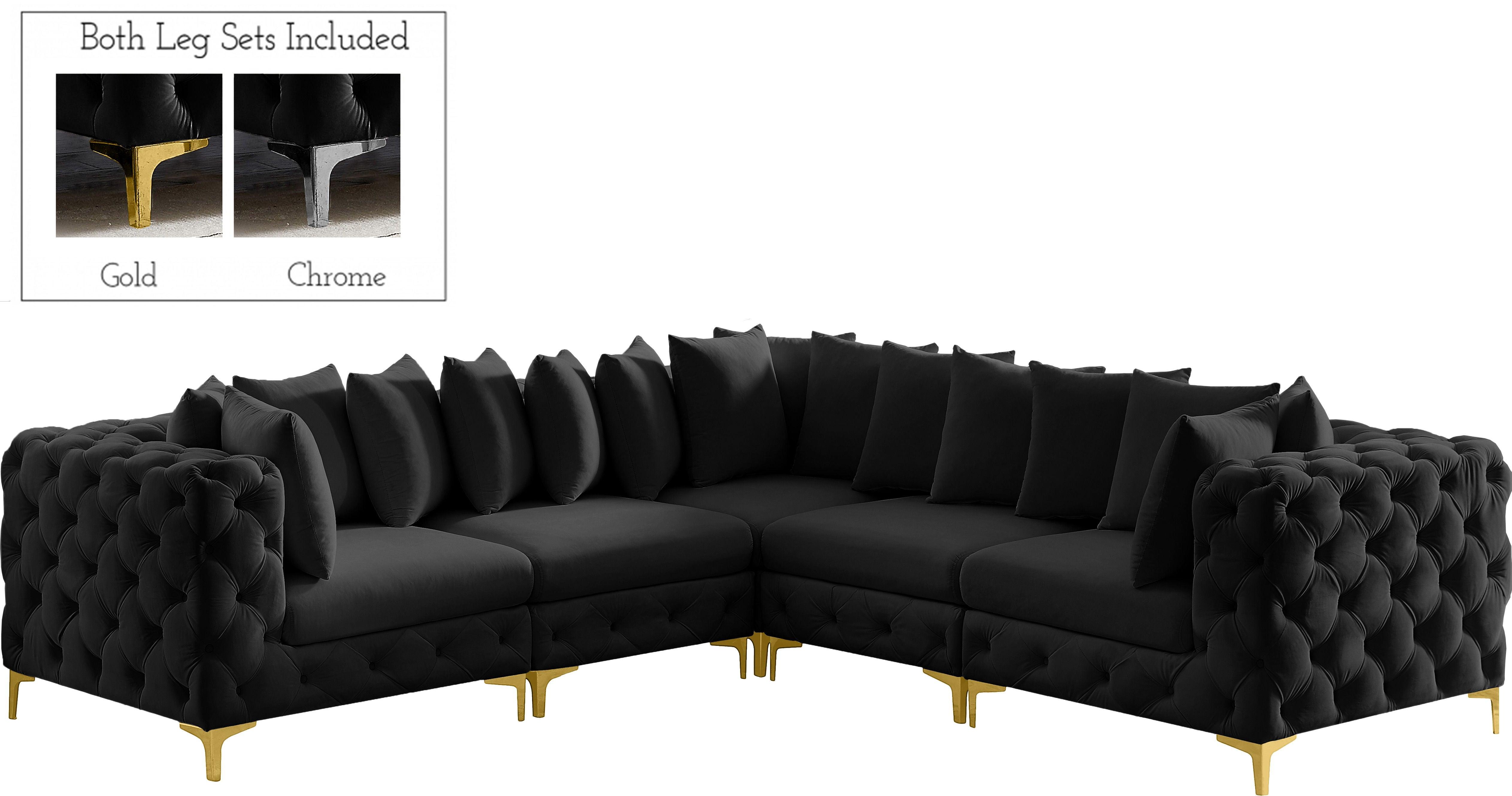 Meridian Furniture - Tremblay - Modular Sectional 5 Piece - Black - 5th Avenue Furniture