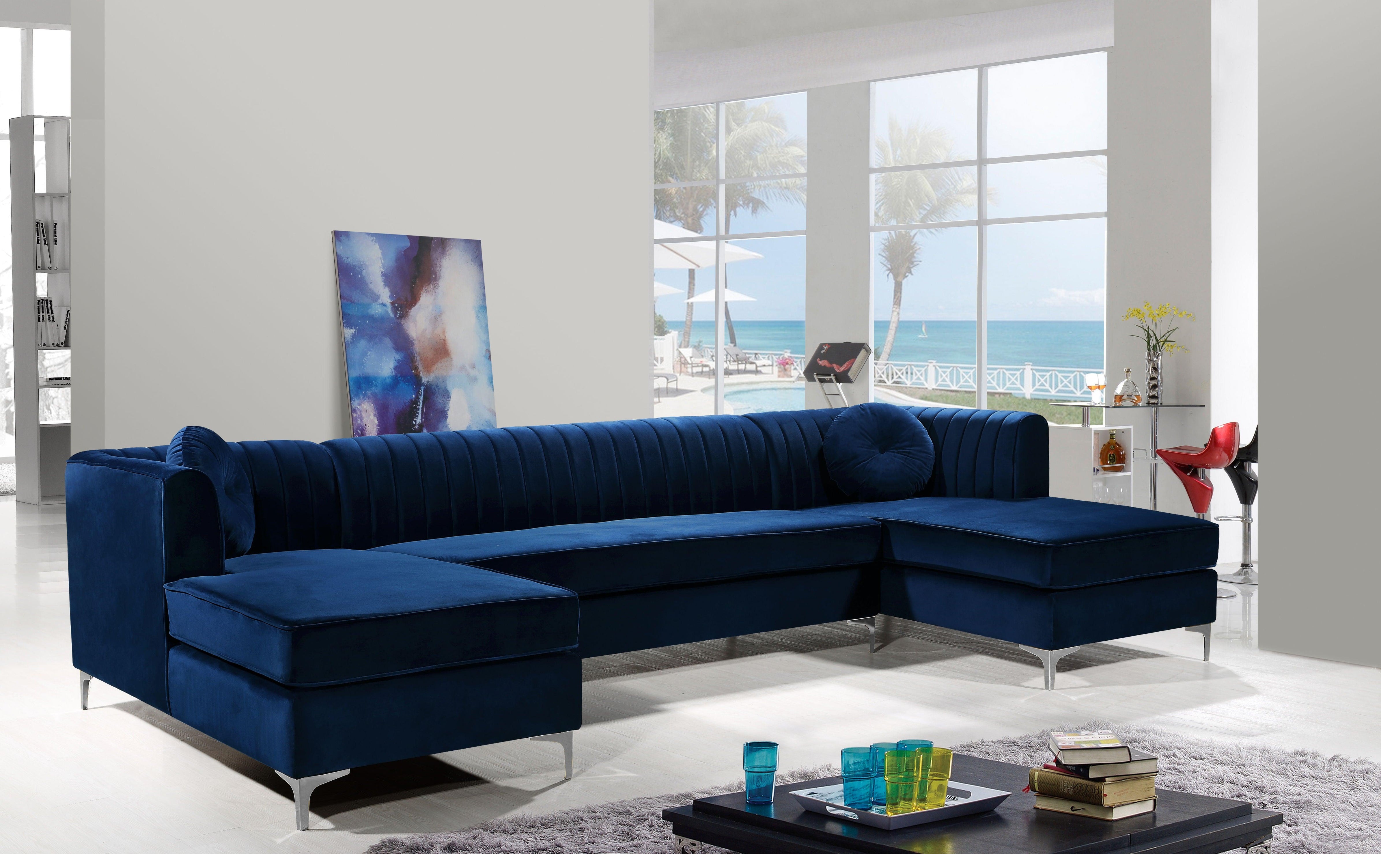 Meridian Furniture - Graham - 3 Piece Sectional - 5th Avenue Furniture