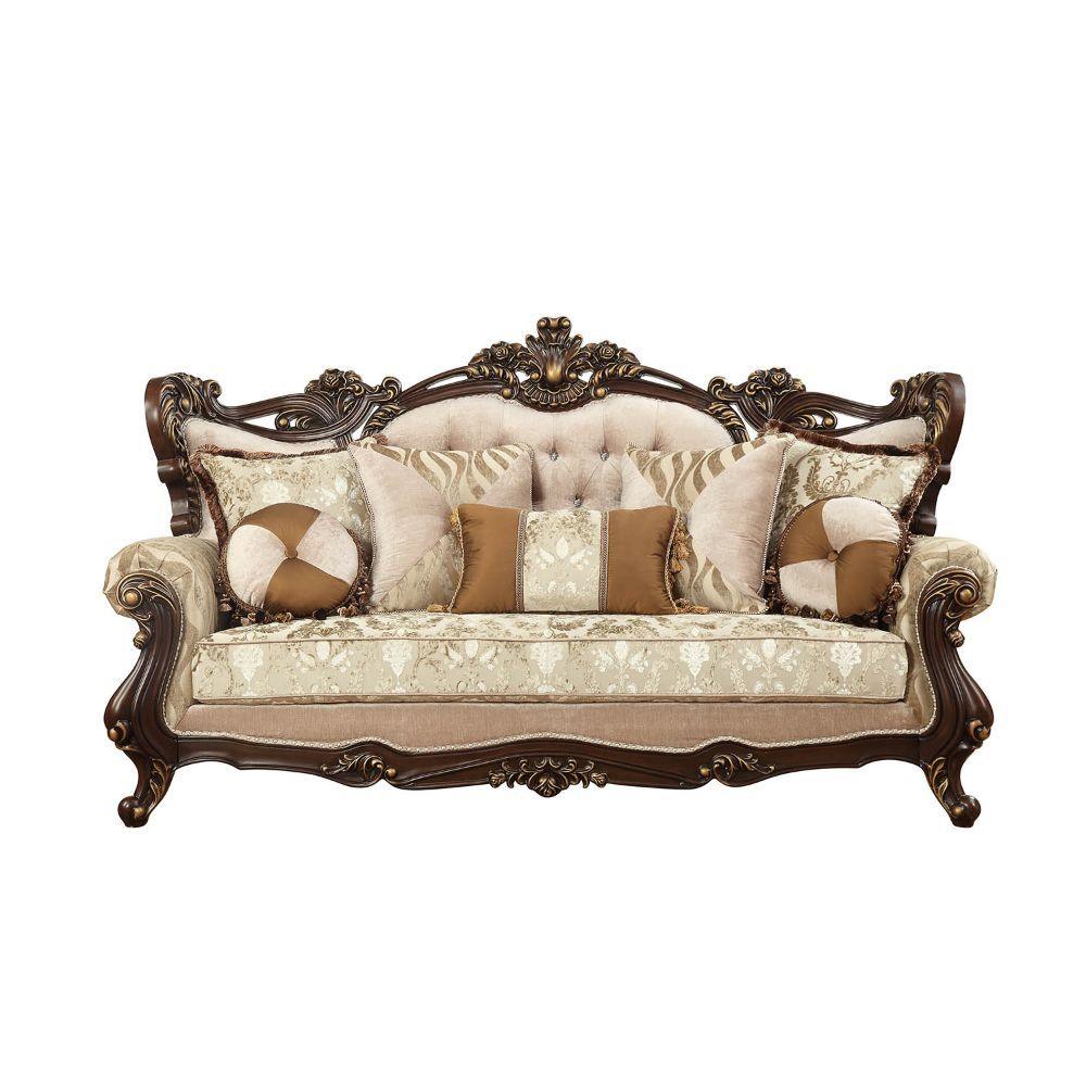 ACME - Shalisa - Sofa - Fabric & Walnut - 5th Avenue Furniture