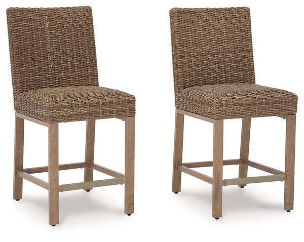 Signature Design by Ashley® - Walton Bridge - Driftwood - Barstool (Set of 2) - 5th Avenue Furniture