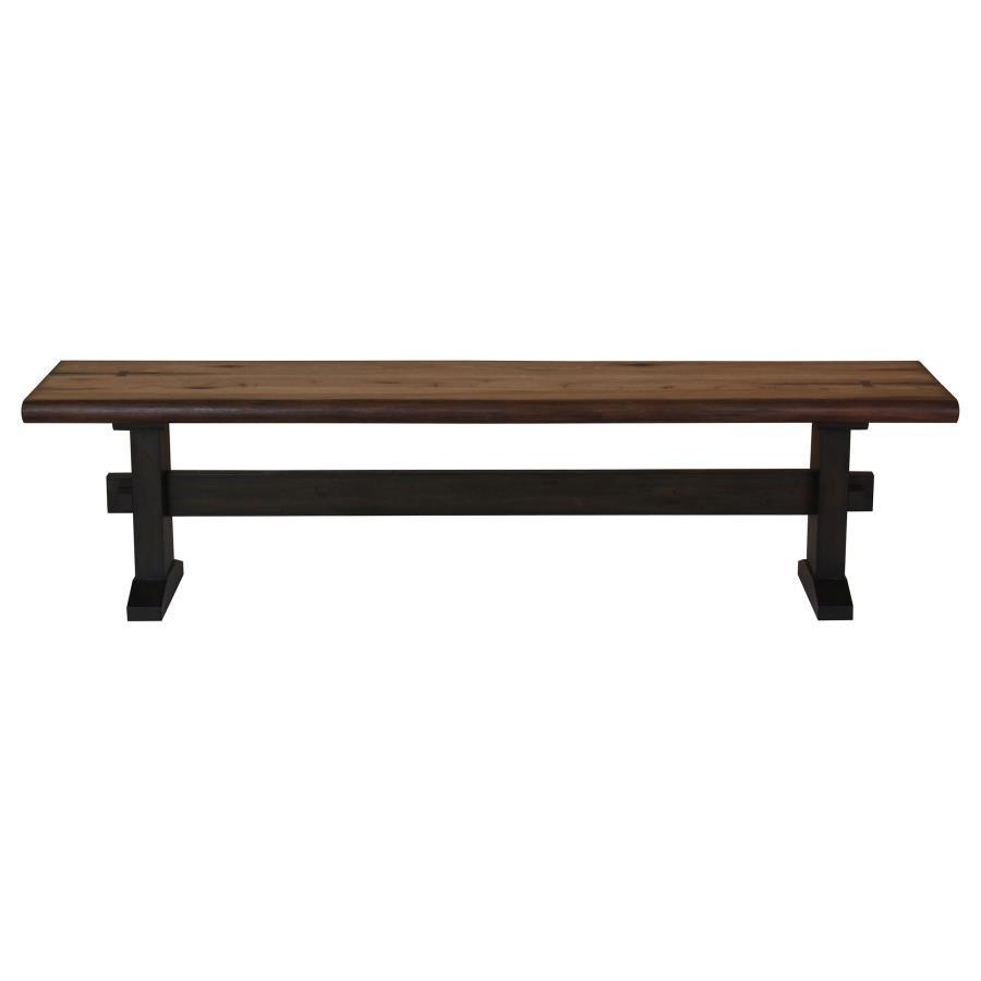 CoasterElevations - Bexley - Rectangular Live Edge Dining Set - Natural Honey And Espresso - 5th Avenue Furniture