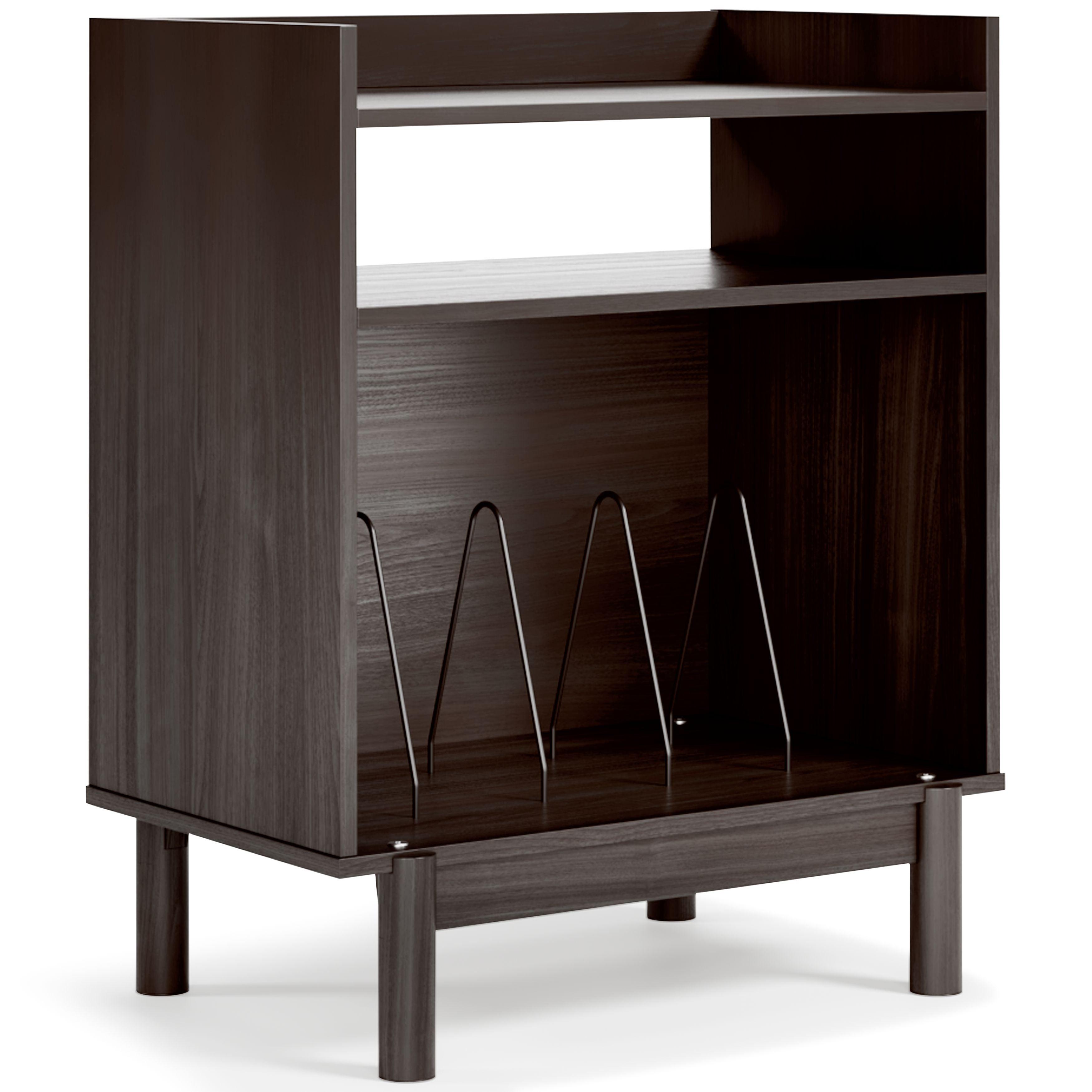 Signature Design by Ashley® - Brymont - Dark Gray - Turntable Accent Console - 5th Avenue Furniture