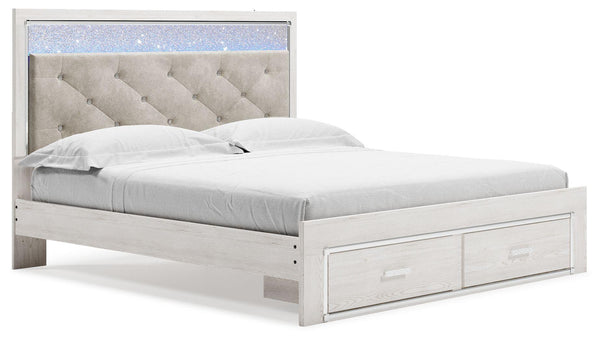 Signature Design by Ashley® - Altyra - White - King Upholstered Storage Bed - 5th Avenue Furniture