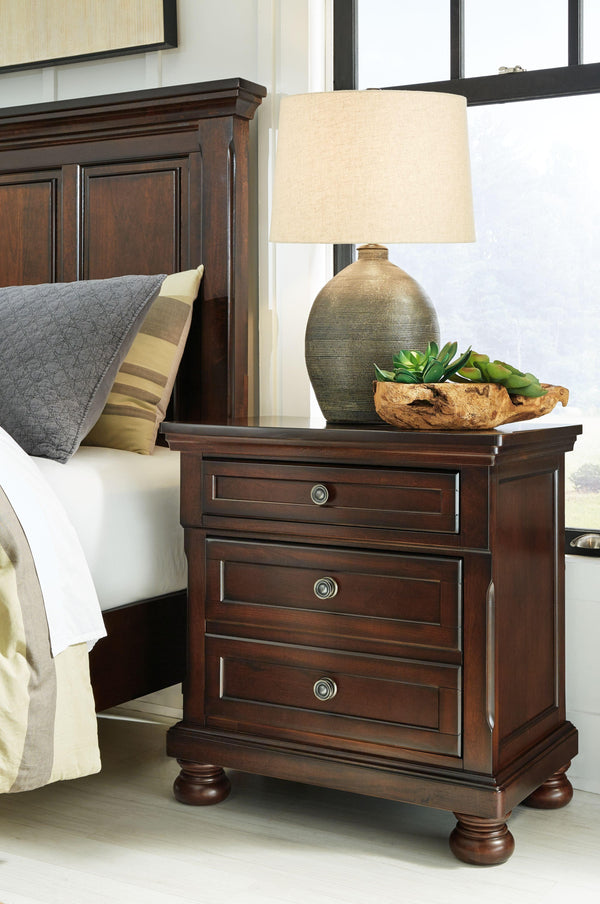 Ashley Furniture - Porter - Dark Brown - Two Drawer Night Stand - 5th Avenue Furniture