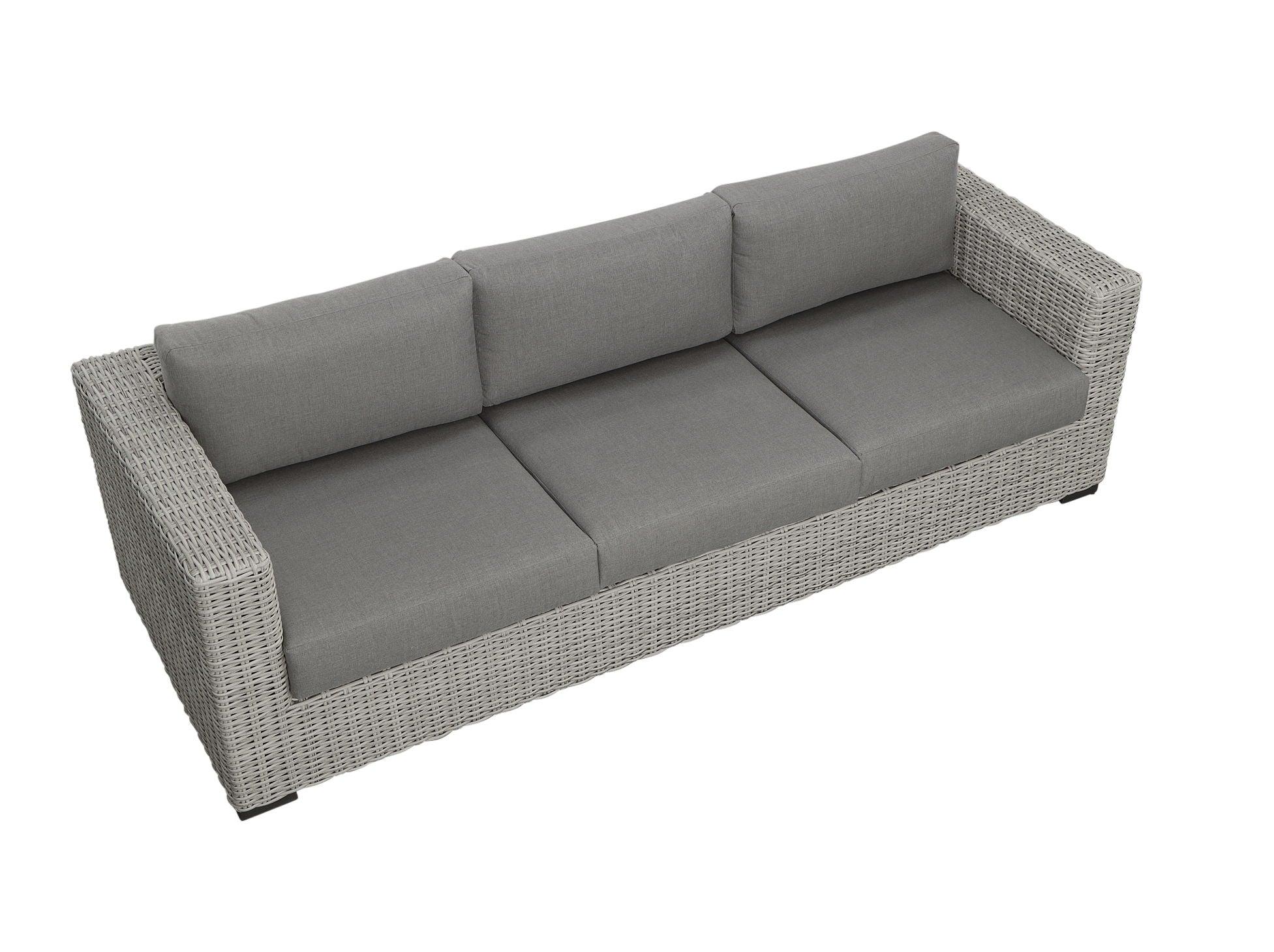 Steve Silver Furniture - Blakley - Outdoor Sofa With Half Round Wicker - Gray - 5th Avenue Furniture