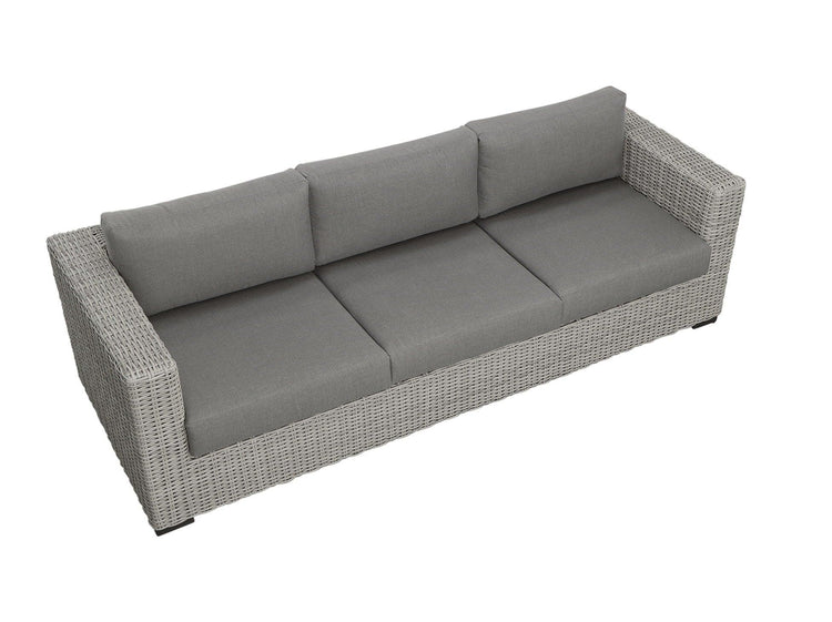 Steve Silver Furniture - Blakley - Outdoor Sofa With Half Round Wicker - Gray - 5th Avenue Furniture