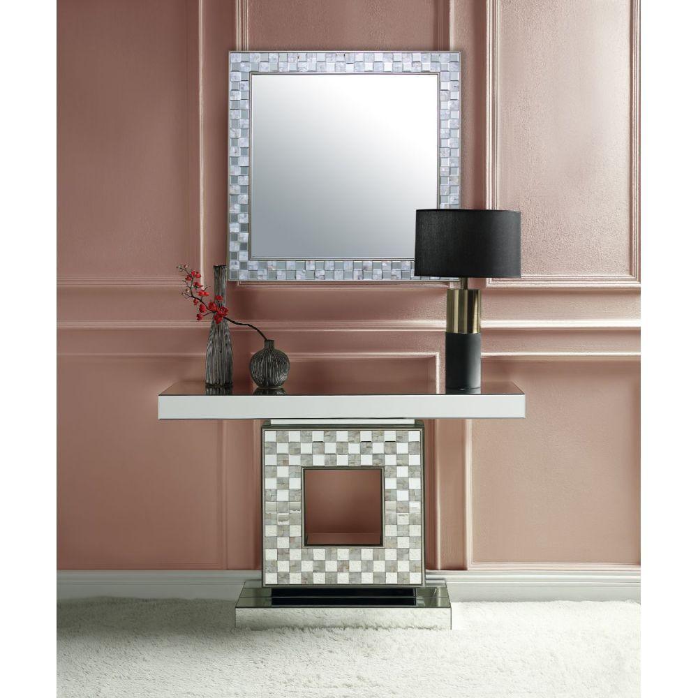ACME - Nasa - Accent Table - Mirrored & Mother Of Pearl - 5th Avenue Furniture