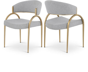 Meridian Furniture - Privet - Dining Chair Set - Gold Base - 5th Avenue Furniture