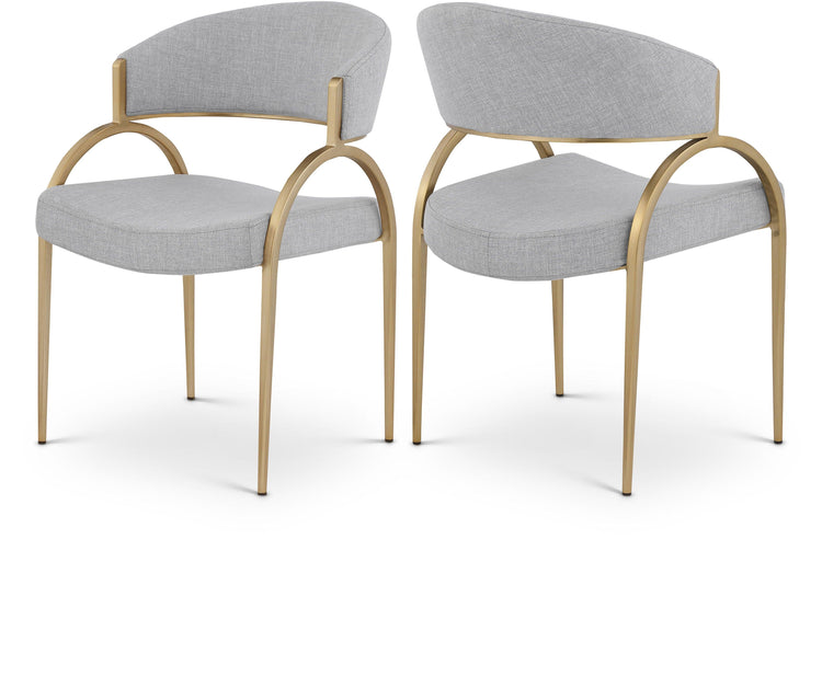 Meridian Furniture - Privet - Dining Chair Set - Gold Base - 5th Avenue Furniture