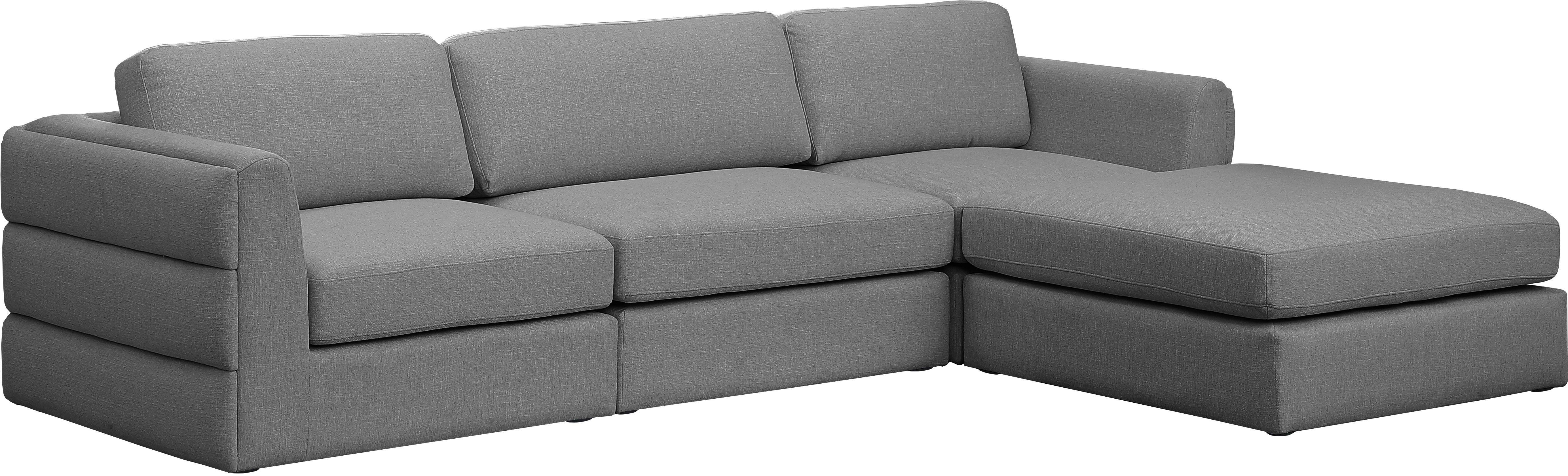 Meridian Furniture - Beckham - Modular Sectional 4 Piece- Gray - 5th Avenue Furniture