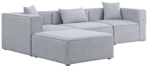 Meridian Furniture - Cube - Modular Sectional 4 Piece - Gray - Fabric - 5th Avenue Furniture