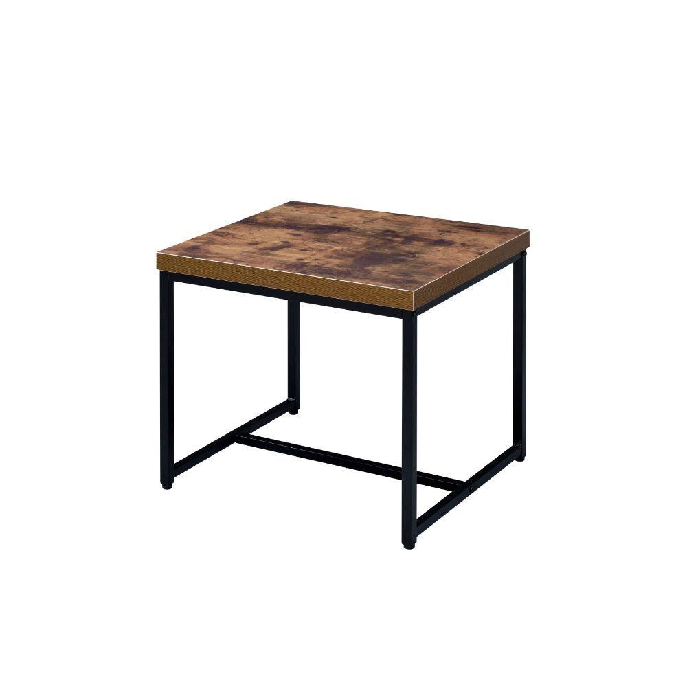 ACME - Bob - End Table - Weathered Oak & Black - 5th Avenue Furniture