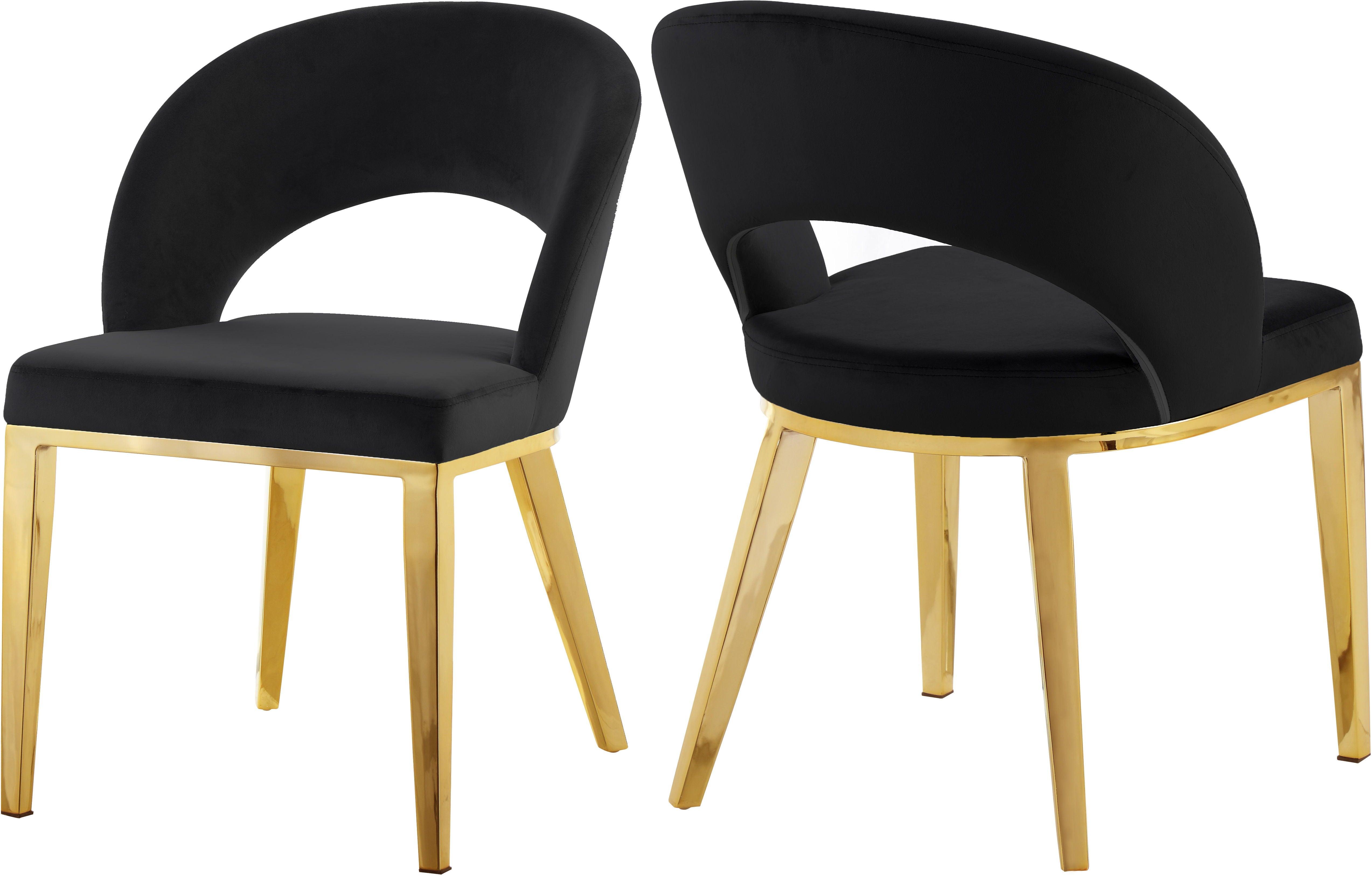Meridian Furniture - Roberto - Dining Chair with Gold Legs - 5th Avenue Furniture