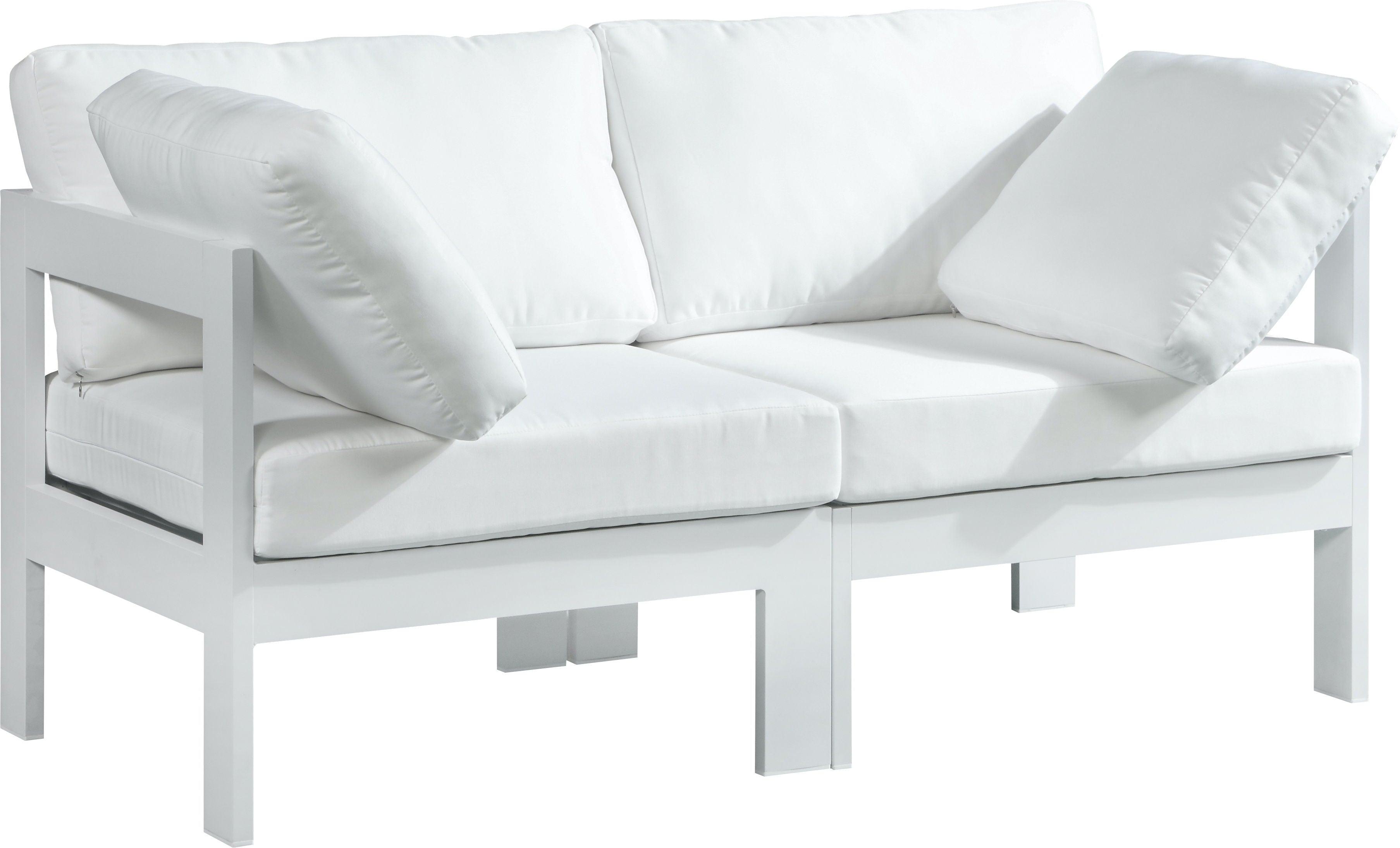 Meridian Furniture - Nizuc - Outdoor Patio Modular Sofa - White - Metal - Modern & Contemporary - 5th Avenue Furniture