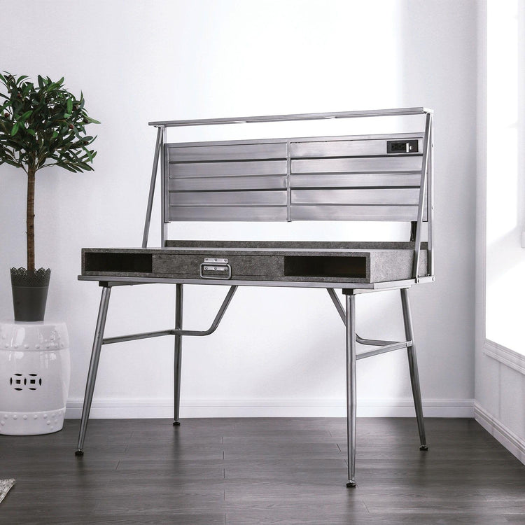 Furniture of America - Mccredmond - Desk With USB - Silver - 5th Avenue Furniture