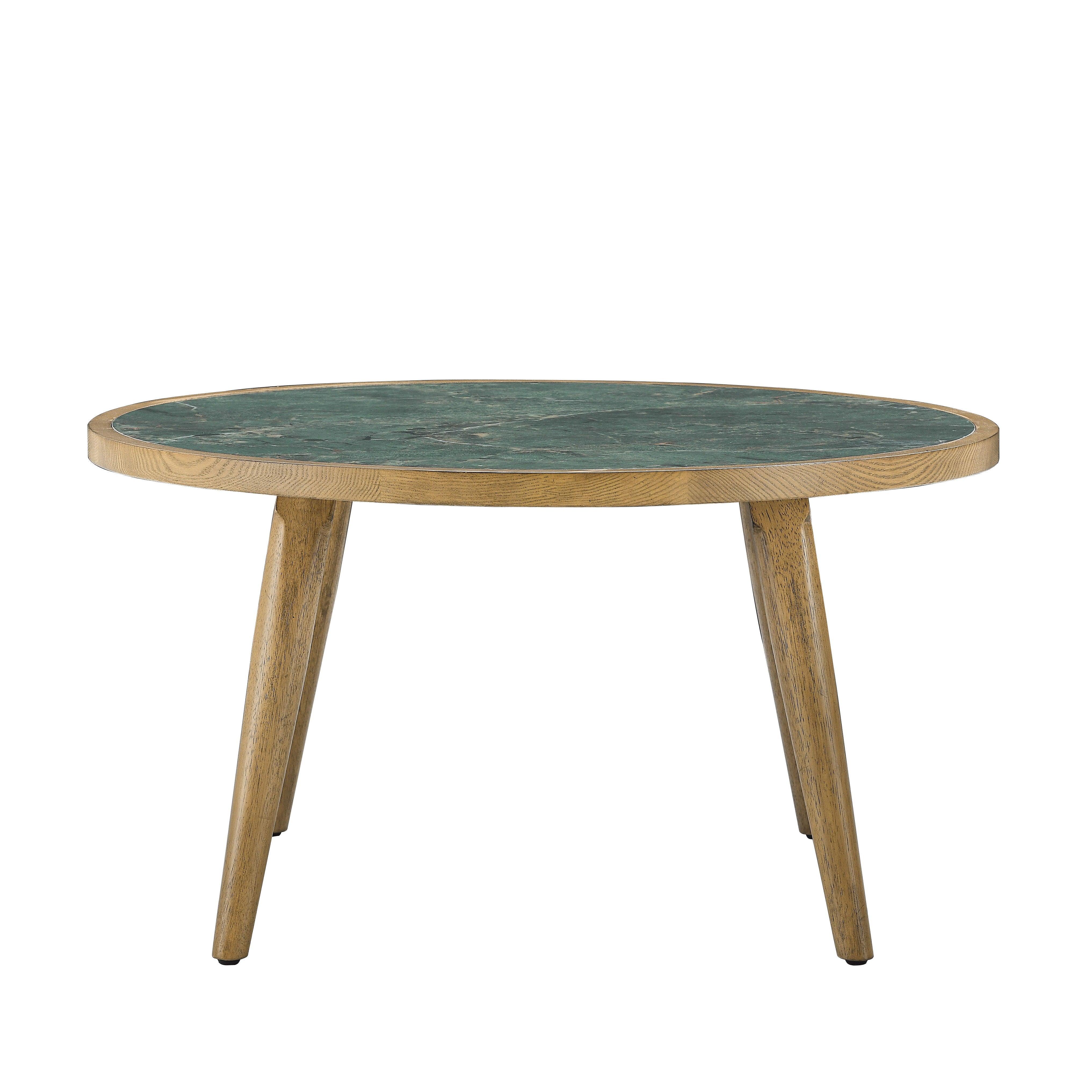 Steve Silver Furniture - Novato - Cocktail Table With Sintered Stone Inlay Top - Green / Light Brown - 5th Avenue Furniture