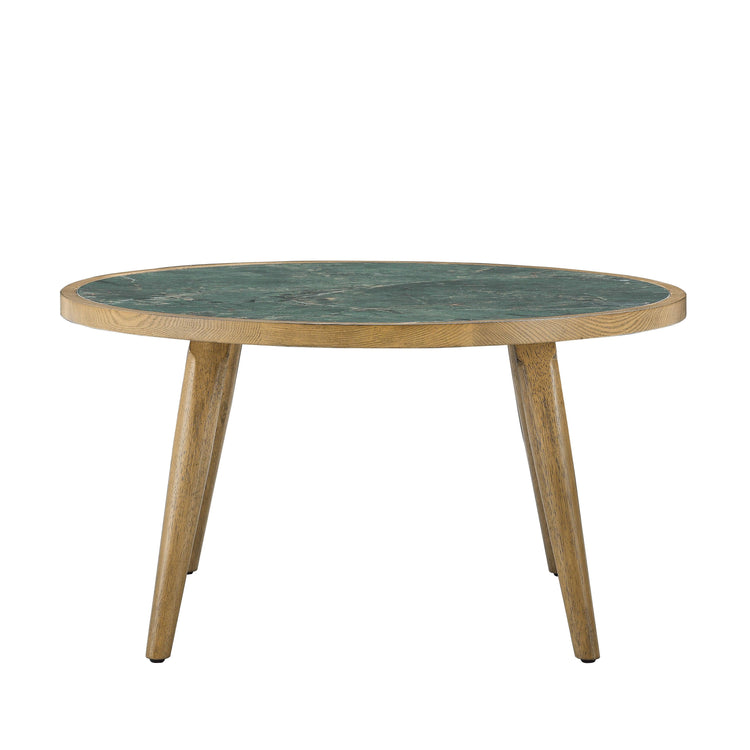 Steve Silver Furniture - Novato - Cocktail Table With Sintered Stone Inlay Top - Green / Light Brown - 5th Avenue Furniture