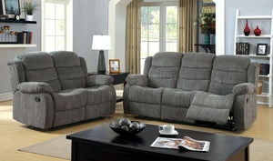 Furniture of America - Millville - Loveseat With 2 Recliners - Gray - 5th Avenue Furniture