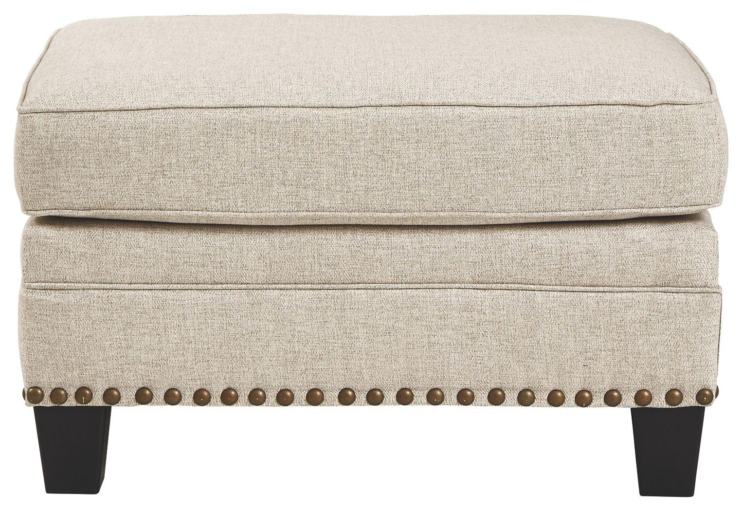 Ashley Furniture - Claredon - Linen - Ottoman - 5th Avenue Furniture