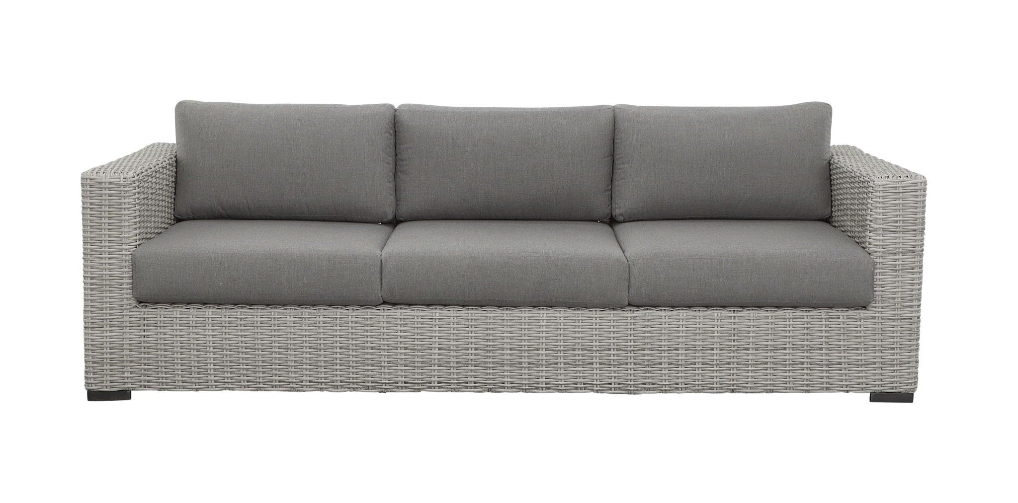 Steve Silver Furniture - Blakley - Outdoor Sofa With Half Round Wicker - Gray - 5th Avenue Furniture