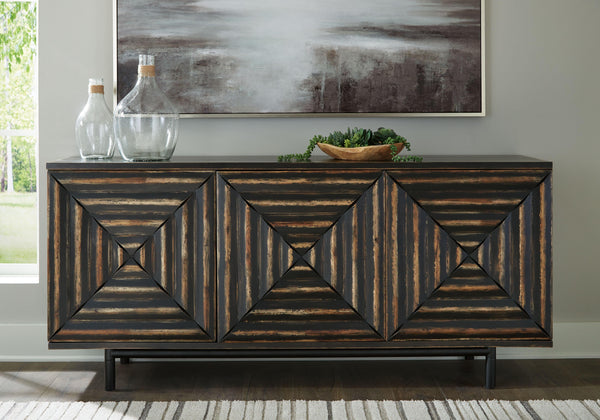 Signature Design by Ashley® - Fair Ridge - Distressed Black - Accent Cabinet - 5th Avenue Furniture