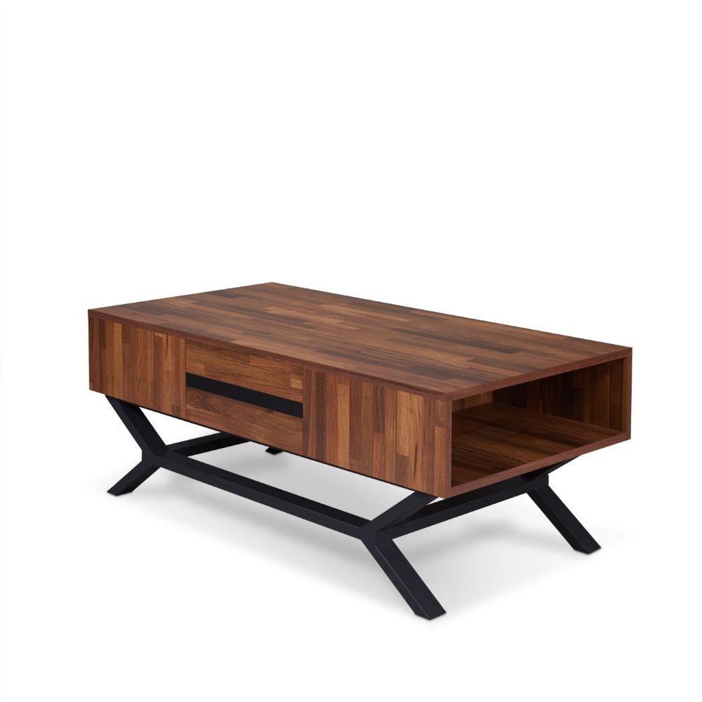 ACME - Karine - Coffee Table - Walnut & Sandy Black - 5th Avenue Furniture