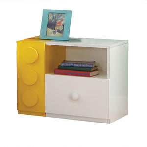 ACME - Playground - Nightstand - White & Multi-Color - 5th Avenue Furniture