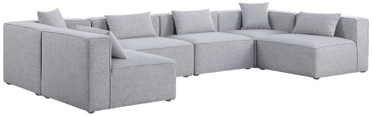 Meridian Furniture - Cube - Modular Sectional 6 Piece - Gray - 5th Avenue Furniture