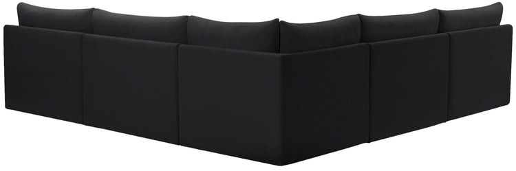 Meridian Furniture - Jacob - Modular Sectional 5 Piece - Black - 5th Avenue Furniture