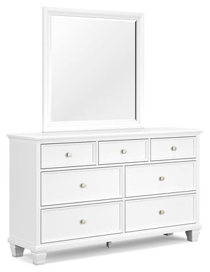 Signature Design by Ashley® - Fortman - White - Dresser And Mirror - 5th Avenue Furniture