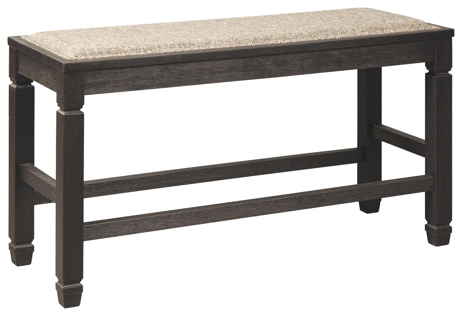 Ashley Furniture - Tyler - Antique Black - Dbl Counter Uph Bench - 5th Avenue Furniture