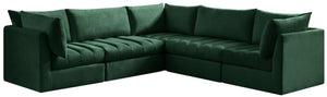 Meridian Furniture - Jacob - Modular Sectional 5 Piece - Green - Fabric - 5th Avenue Furniture