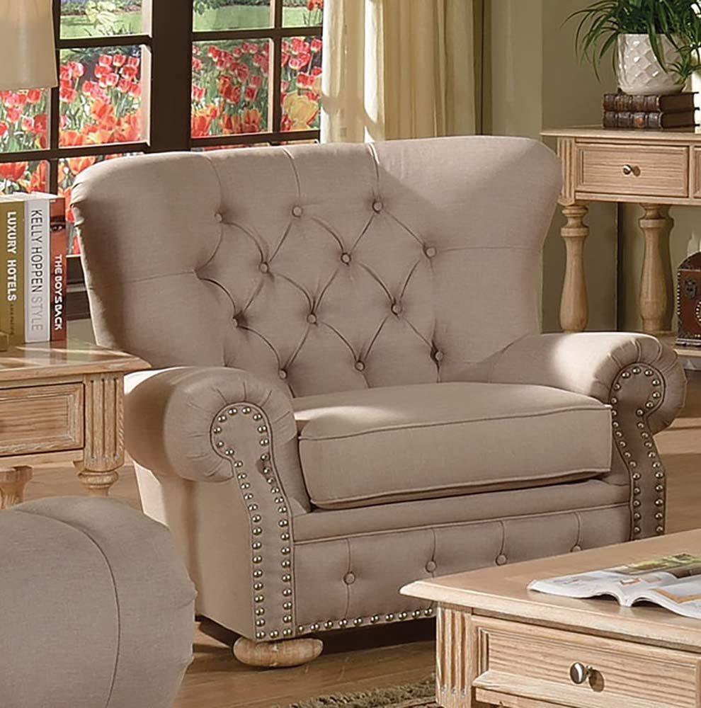 ACME - Shantoria - Chair - Beige Linen - 5th Avenue Furniture