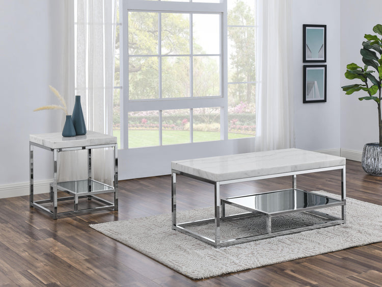 Steve Silver Furniture - Aston - 3 Pieces Occasional Table Set - White - 5th Avenue Furniture