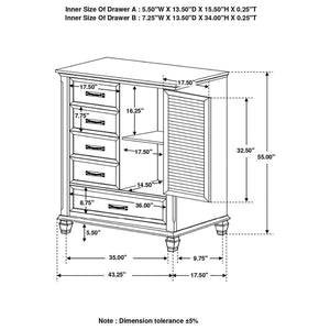 CoasterEssence - Franco - 5-drawer Gentleman’s Chest - 5th Avenue Furniture