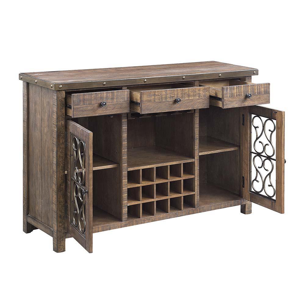 ACME - Raphaela - Server - Weathered Cherry Finish - 5th Avenue Furniture