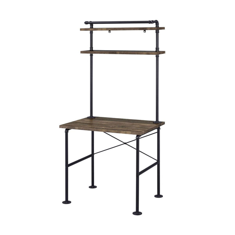 ACME - Ensata - Writing Desk - Rustic Oak & Black Finish - 5th Avenue Furniture