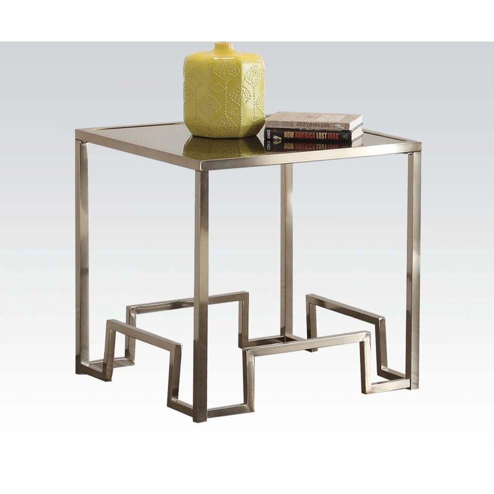 ACME - Damien - End Table - Champagne & Clear Glass - 5th Avenue Furniture