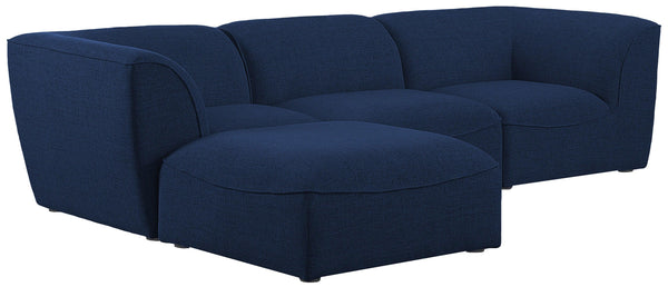 Meridian Furniture - Miramar - Modular Sectional 4 Piece - Navy - Fabric - 5th Avenue Furniture