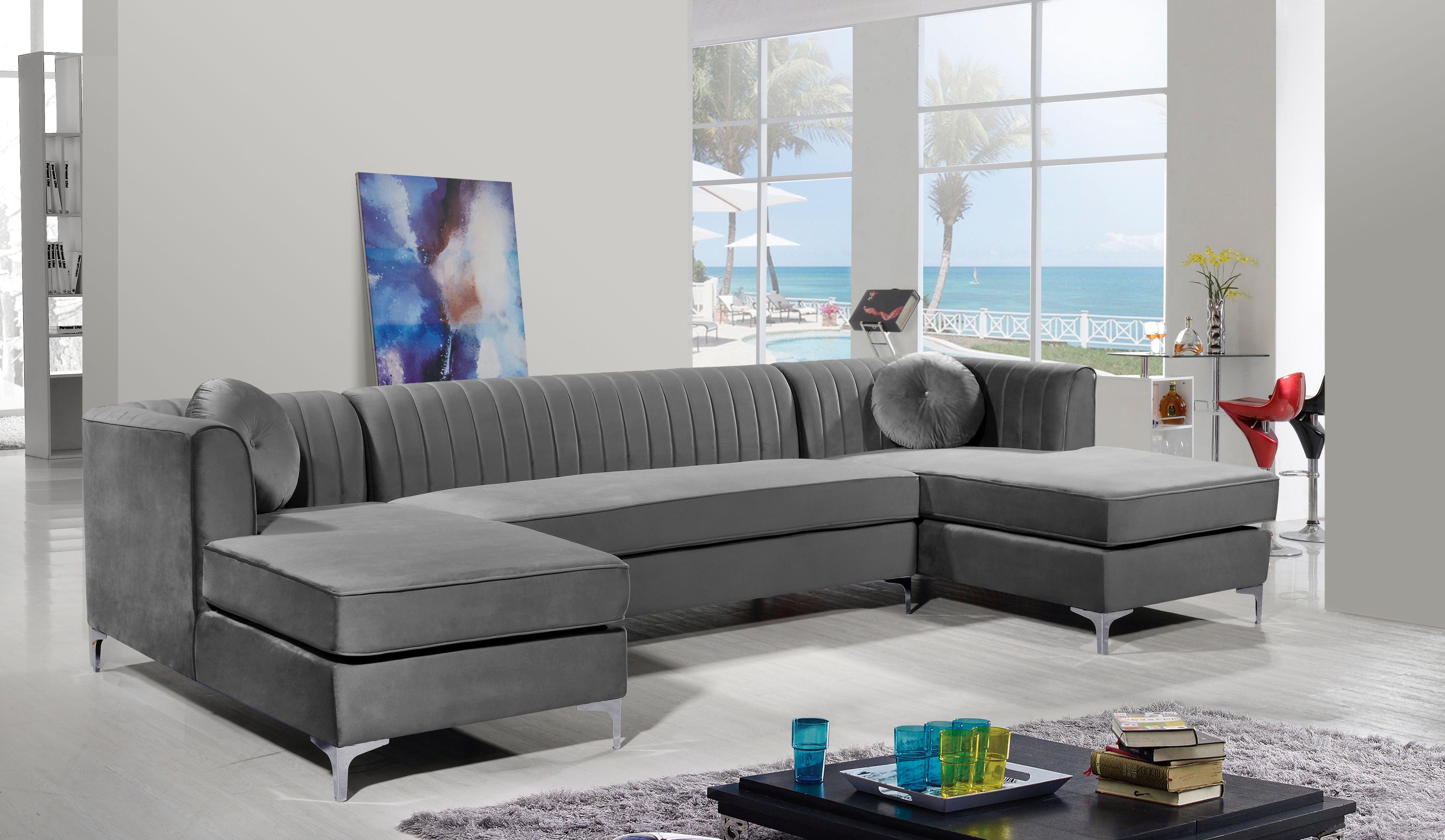 Meridian Furniture - Graham - 3 Piece Sectional - 5th Avenue Furniture