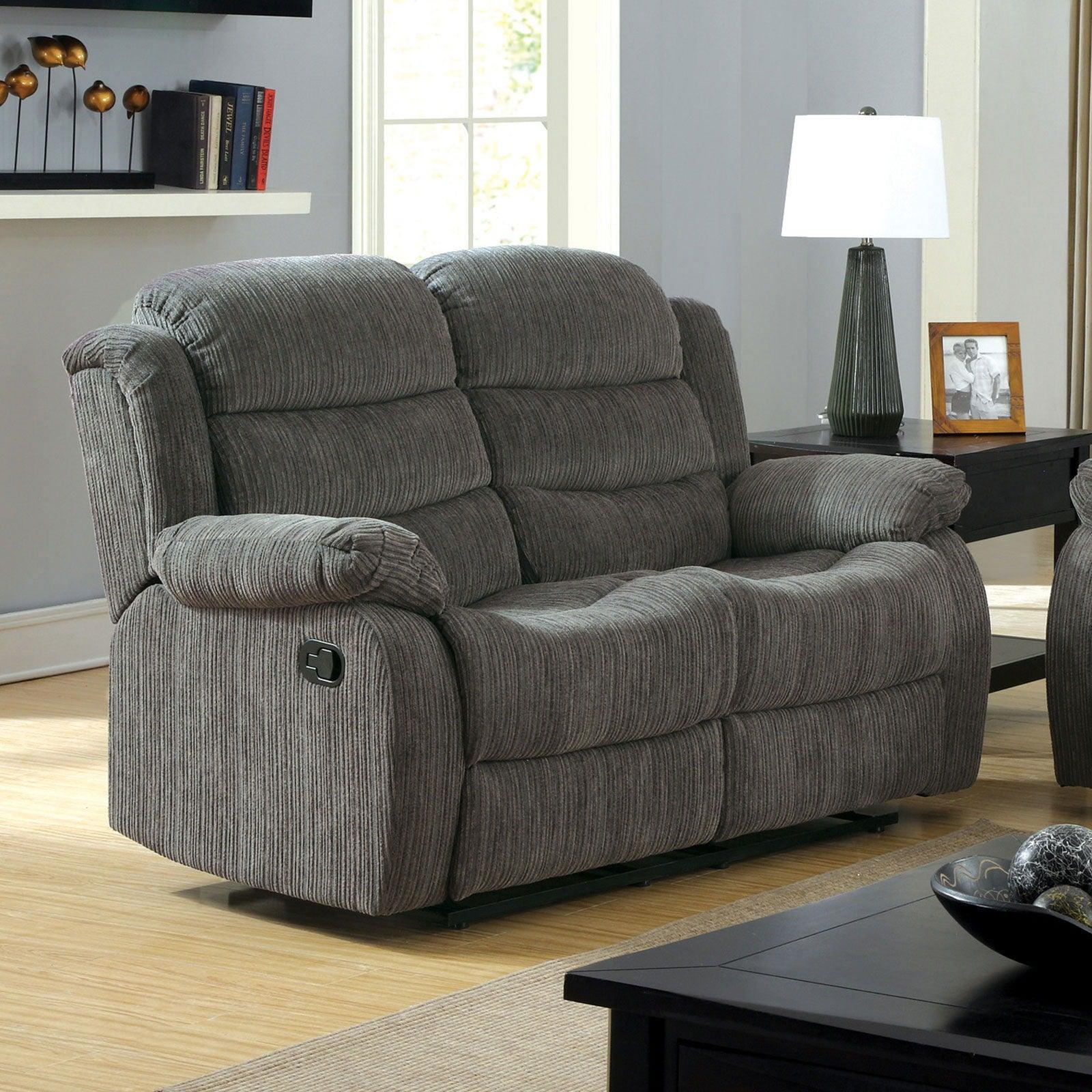 Furniture of America - Millville - Loveseat With 2 Recliners - Gray - 5th Avenue Furniture