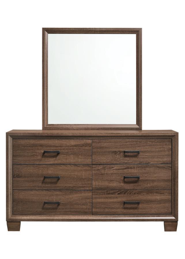 CoasterEveryday - Brandon - Framed Dresser Mirror - Medium WArm - Brown - 5th Avenue Furniture