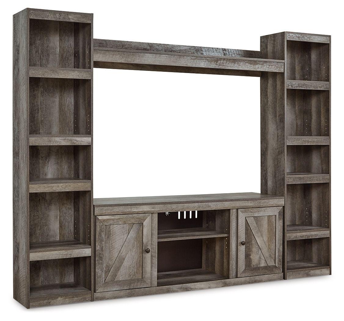 Signature Design by Ashley® - Wynnlow - Gray - 4-Piece Entertainment Center With LG TV Stand W/Fireplace Option - 5th Avenue Furniture