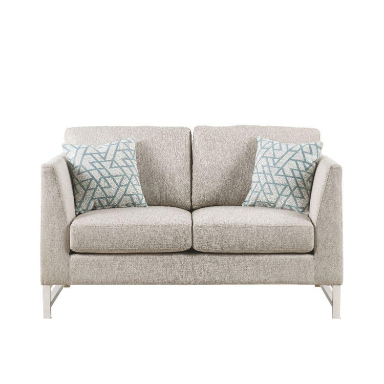 ACME - Varali - Loveseat - Beige Linen - 5th Avenue Furniture