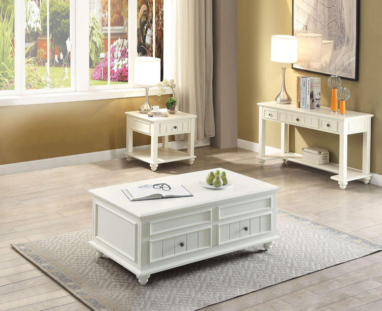 ACME - Natesa - Coffee Table - White Washed - 5th Avenue Furniture