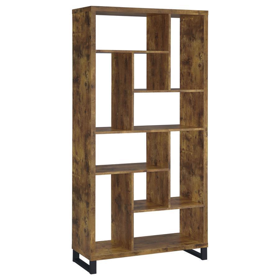 CoasterEveryday - Delwin - 10-Shelf Bookcase - Antique Nutmeg - 5th Avenue Furniture