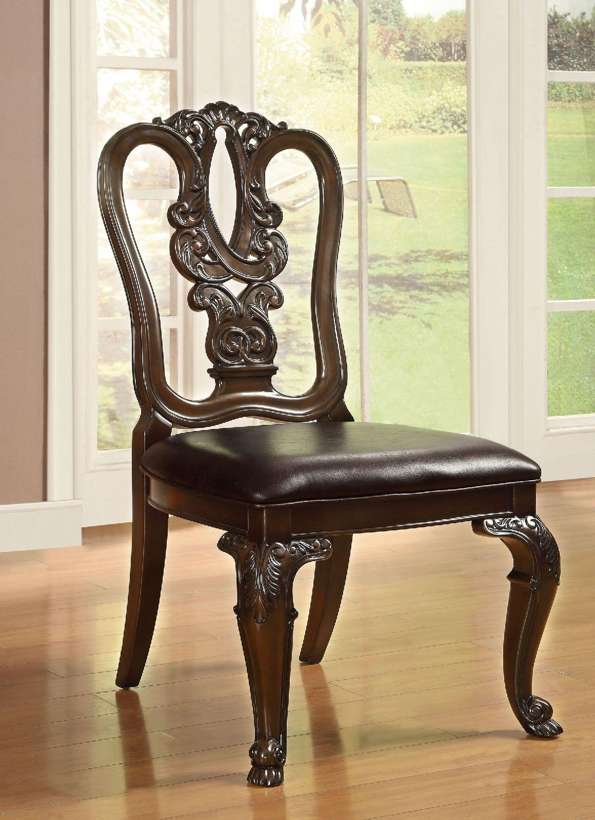 Furniture of America - Bellagio - Wooden Side Chair (Set of 2) - Brown Cherry / Brown - 5th Avenue Furniture