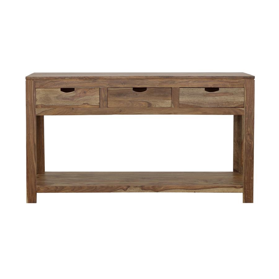 CoasterElevations - Esther - 3-Drawer Storage Console Table - Natural Sheesham - 5th Avenue Furniture