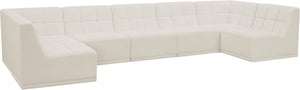 Meridian Furniture - Relax - Modular Sectional 7 Piece - Cream - 5th Avenue Furniture