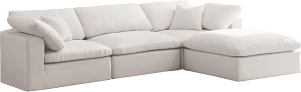 Meridian Furniture - Cozy - Velvet Comfort Modular Sectional - Cream - 5th Avenue Furniture